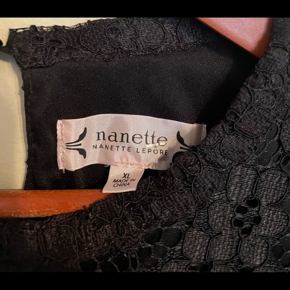 NWT Nanette Lepore XL lacey lined black sleeveless tank top - Picture 4 of 7